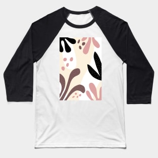 Abstract Organic Shapes and Leaves Mid Century Modern Baseball T-Shirt